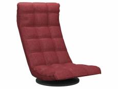 Vidaxl chaise de sol pivotante rouge bordeaux tissu