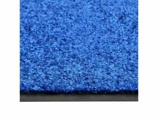 Vidaxl paillasson lavable bleu 90x150 cm 323443