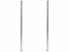 Vidaxl poteaux de clôture 2 pcs aluminium 185 cm 49076