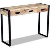 Vidaxl - Table console avec 3 tiroirs Bois de manguier 110 x 35 x 78 cm Brun