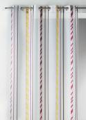 Voilage fantaisie en organza à rayures verticales - Multicolore - 140 x 260 cm