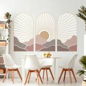 Ambiance-sticker - Papier peint intissé pré-encollé fresques géants - trio d'arches coucher de soleil asiatique - adhésif décorative - 60x90cm