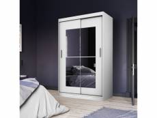 Armoire avec miroir - vaniva - 120 cm - blanc - portes
