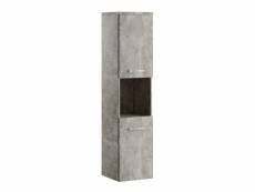 Armoire de rangement de montreal hauteur 131 cm beton gris - meuble de rangement haut placard meuble de salle de bain