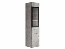 Armoire de rangement rio hauteur 131 cm beton gris - meuble de rangement haut placard armoire colonne