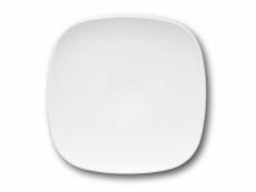 Assiettes carrées porcelaine blanche x 6 - l 26 cm