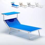Beach And Garden Design - Transat de plage professionnel en aluminium Grande Italia Xl Couleur: Bleu