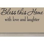 Bless This Home – Lettres séparées en vinyle sculpté avec citation murale Home Entryway Lettering Decal Blessed Stickers Christian Room Decor Lettres
