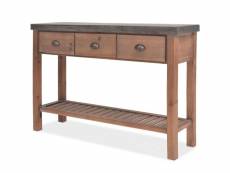 Buffet bahut armoire console meuble de rangement bois massif de sapin 122 cm helloshop26 4402283