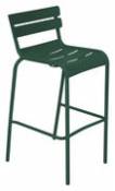 Chaise de bar Luxembourg / H 80 cm - Aluminium - Fermob vert en métal