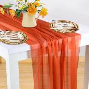 Chemin de table moderne, 70x300 cm, chemin de table en mousseline de soie, bohème, chemin de table, printemps, décoration de table, salon, table,