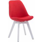 CLP - Chaise de cuisine avec des jambes en bois blanc recouvertes de différentes couleurs tissu colore : Rouge