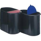Corbeille à papier Helit Papierkorb the double H6103993 29 l plastique noir 1 pc(s) - noir, bleu