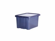Eda plastique boîte de rangement funny box 18 l - bleu profond acidulé - 38,3 x 31 x 22,2 cm