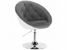 Fauteuil de bar-tabouret de bar en similicuir-chaise de loisir rotatif-hauteur réglable-gris+blanc