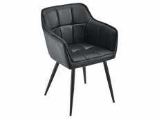 Fauteuil de salon élégant siège rembourré design imitation velours polyester métal 79 cm noir helloshop26 03_0005208