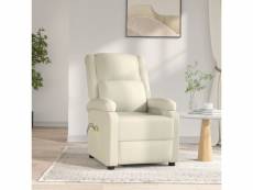 Fauteuil électrique de massage blanc similicuir meuble pro frco66254