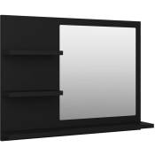 Helloshop26 - Miroir de salle de bain étagère 60 x 10,5 x 45 cm aggloméré noir
