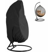 Housse de Chaise Suspendue 210D Oxford Imperméable Résistant aux Intempéries avec Fermeture Éclair Noir 230 x 200 cm