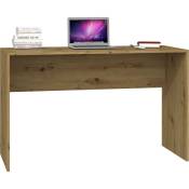 Hucoco - plus - Bureau contemporain 120x76x50 cm - Plateau large et confortable - Table ordinateur - Design moderne & fonctionnel Chêne