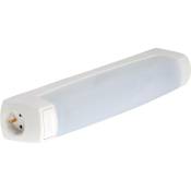 L'ebenoid - Réglette pour tube S19 pour salle de bains 75W IP24 IK07 avec prise 2P+T + interrupteur - Blanc