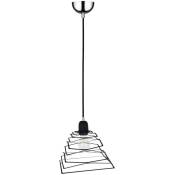 Lampe suspendue lampe à suspension lampe à suspension lampe de salle à manger, métal industriel réglable en hauteur noir, 1x douille E27, LxPxH