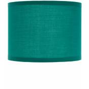 Licht-erlebnisse - Abat-jour Ging en tissu vert pétrole au design scandinave en style moderne pour lampe de table avec culot E14 Ø17cm - Essence