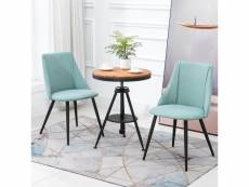 Lot de 2 chaises salle à manger scandinave fauteuils de salon cuisine bureau, vert