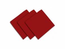 Lot de 3 serviettes de table "alix" rouges