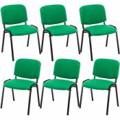 Lot de 6 chaises visiteur empilables Ken en tissu Vert