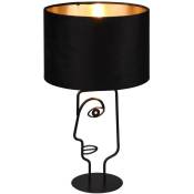 Lúzete - lampe de table en métal abat-jour noir otis