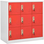 Maisonchic - Armoire à casiers Armoire de chambre Armoire de rangement Gris clair et rouge 90x45x92,5 cm Acier 62232