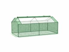 Mini serre de jardin serre à tomates 1,8l x 0,9l x 0,7h m métal thermolaqué pe haute densité fenêtre moustiquaire intégrées vert