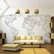 Papier peint panoramique carte du monde white solids 350x270 cm