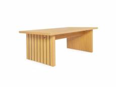 Paris prix - table basse design en bois "stripe" 120cm naturel
