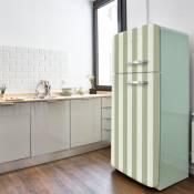 Plage - Sticker réfrigérateur et lave vaisselle, rayure kaki, tendance , 180 cm x 59,5 cm - Vert