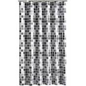Rideau de douche, rideau de douche imperméable anti-moisissure et antibactérien, 200x200cm (largeur x hauteur) - black