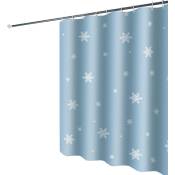 Rideau de Noël blanc de flocons de neige gris sur motif neige rideau de douche décor de salle de bain, rideau imperméable durable en polyester, 72 72