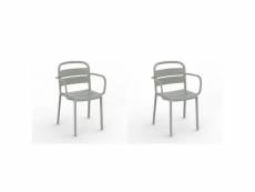 Set 2 chaises como - resol - gris - fibre de verre, polypropylène 574x535x825mm