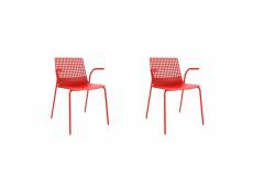 Set 2 fauteuil wire - resol - rouge - acier peint, fibre de verre, polypropylène 560x544x790mm