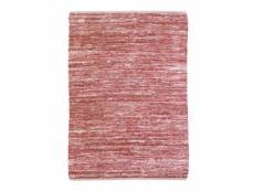 Skin - tapis en cuir tressé rose poudré 120x170