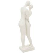 Statuette Couple en résine Blanche h 33 cm Atmosphera