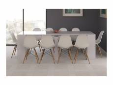 Table à manger lena extensible l51-237cm - blanc FOTAB4580BO