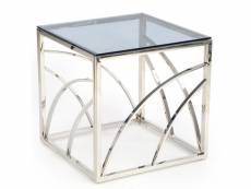 Table basse carrée avec structure design en acier
