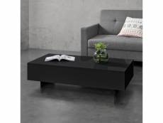 Table basse de salon élégante stylée 115 x 55 x 31 cm panneau de particules mélaminé de 15 mm noir [en.casa]