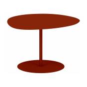 Table basse en acier mat terracotta 40 cm Galet 01