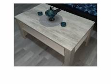 Table basse en aspect béton marbré et blanc 42 x