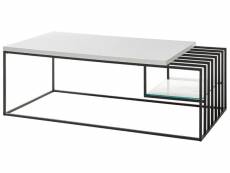 Table basse en métal coloris blanc mat / noir - l.120