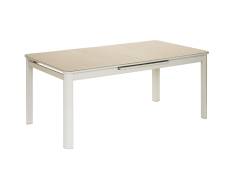 Table de jardin extensible 8/10 places en aluminium beige