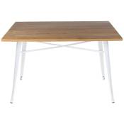 Table lank wood blanche 120 x